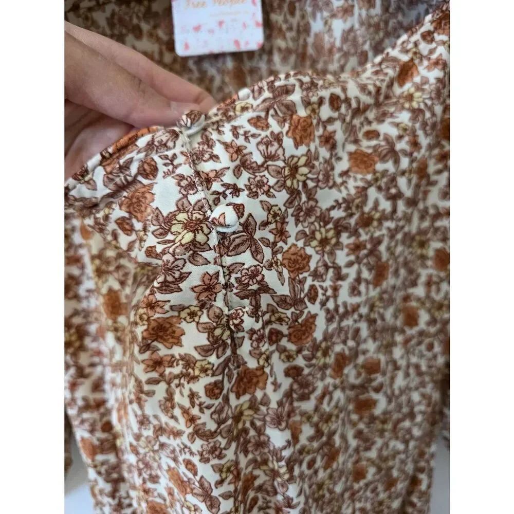 Free People Aglow Midi Dress in Tea Combo M NWT
